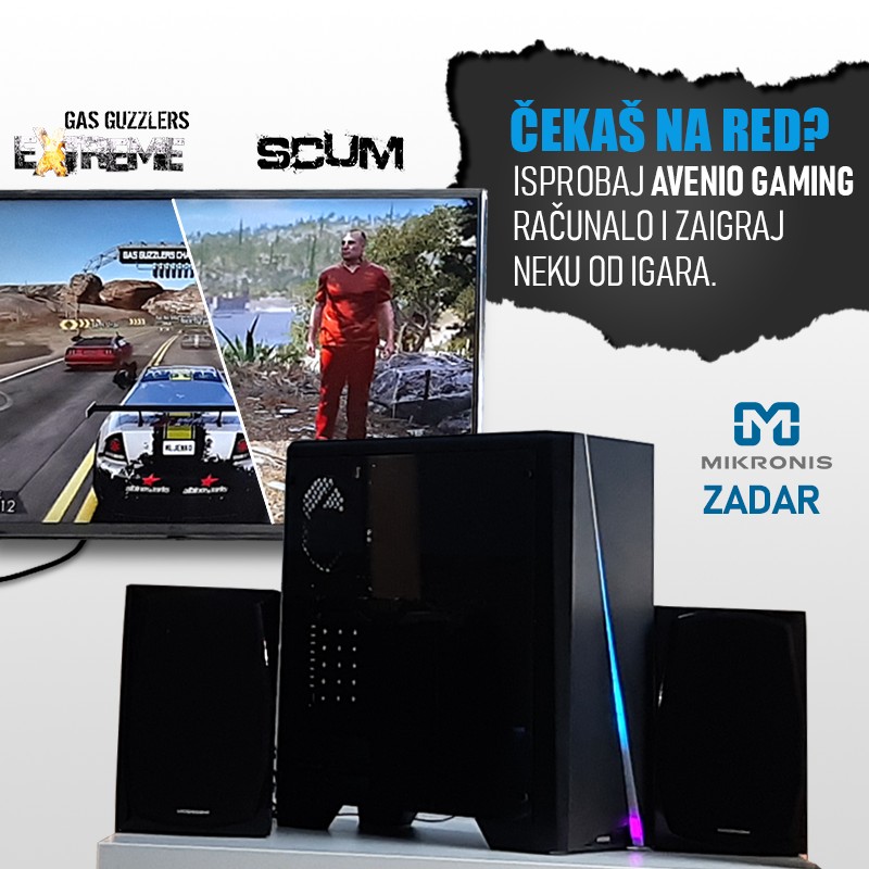 Mikronis Zadar, Igraj igre na Avenio gaming računalu, zabavi se dok čekaš u dućanu
