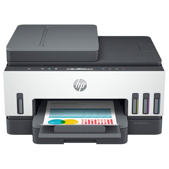Multifunkcijski uređaj HP Smart Tank 750 ITS Wireless 4800x1200dpi brzina: 15str/min USB 2.0 LAN Wi-Fi Bluetooth P/N: 6UU47A