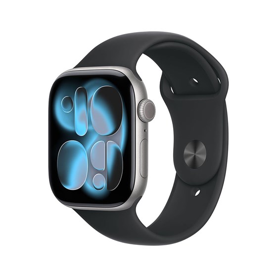 Apple Watch S11 Cellular 42mm Space Grey Aluminium Case with Black Sport Band - S/M