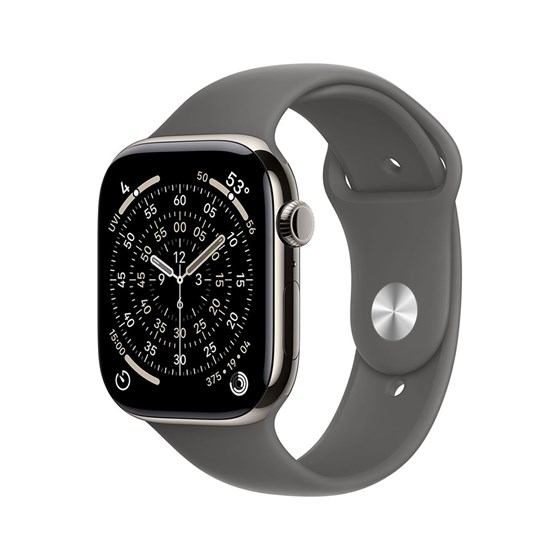 Apple Watch S11 Cellular 42mm Natural Titanium Case with Stone Grey Sport Band - S/M
