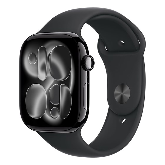 Apple Watch S11 Cellular 46mm Jet Black Aluminium Case with Black Sport Band - M/L
