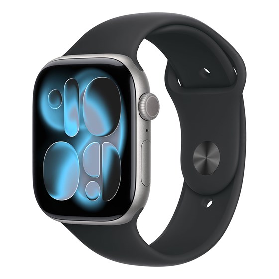 Apple Watch S11 Cellular 46mm Space Grey Aluminium Case with Black Sport Band - M/L