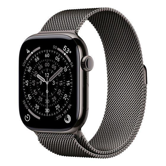 Apple Watch S11 Cellular 46mm Slate Titanium Case with Slate Milanese Loop - S/M