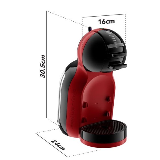 Krups aparat za kavu KP123H10 Dolce Gusto Mini Me, crni/crveni