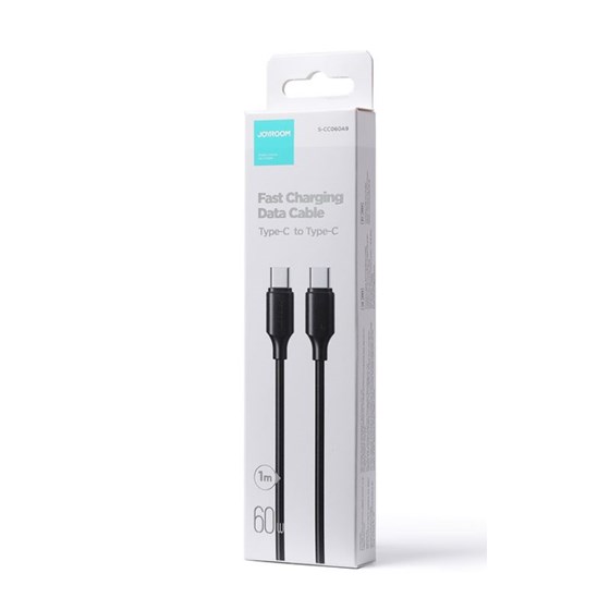 Kabel USB C - USB C 1m 60W 480Mbps, Joyroom Long-Lasting Series A9, crni