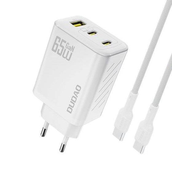 Univerzalni punjač Dudao A29C GaN 65W + USB C kabel, bijeli