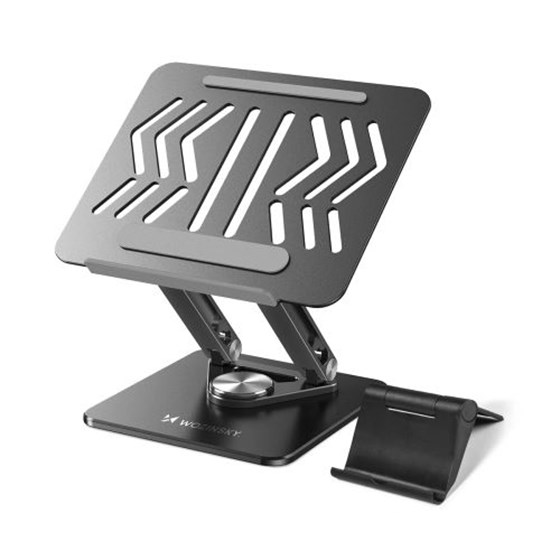 Stalak za laptop, Wozinsky WRS-CPY84SB 360 Aluminum Laptop and Tablet Stand + Smartphone stalak, crni