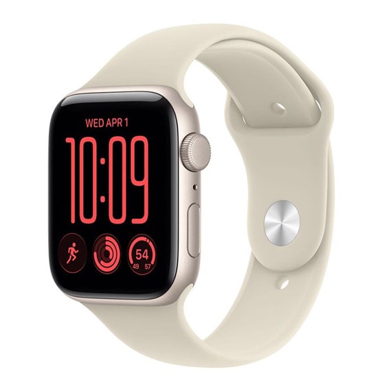 Apple Watch SE3 v2 GPS 44mm Starlight Aluminium Case with Sand Sport Band - S/M