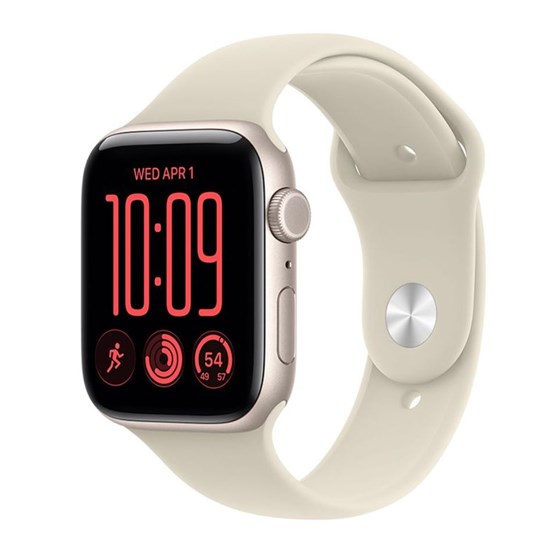 Apple Watch SE3 v2 Cellular 40mm Starlight Aluminium Case with Sand Sport Band - S/M