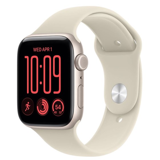 Apple Watch SE3 v2 Cellular 44mm Starlight Aluminium Case with Sand Sport Band - S/M
