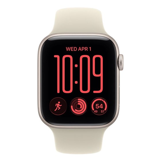Apple Watch SE3 v2 Cellular 44mm Starlight Aluminium Case with Sand Sport Band - S/M