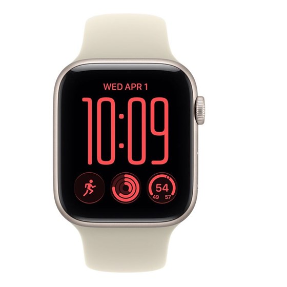 Apple Watch SE3 v2 Cellular 44mm Starlight Aluminium Case with Sand Sport Band - M/L