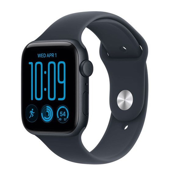Apple Watch SE3 v2 Cellular 44mm Midnight Aluminium Case with Navy Blue Sport Band - S/M