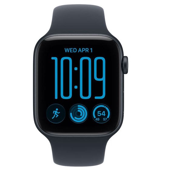 Apple Watch SE3 v2 Cellular 44mm Midnight Aluminium Case with Navy Blue Sport Band - S/M