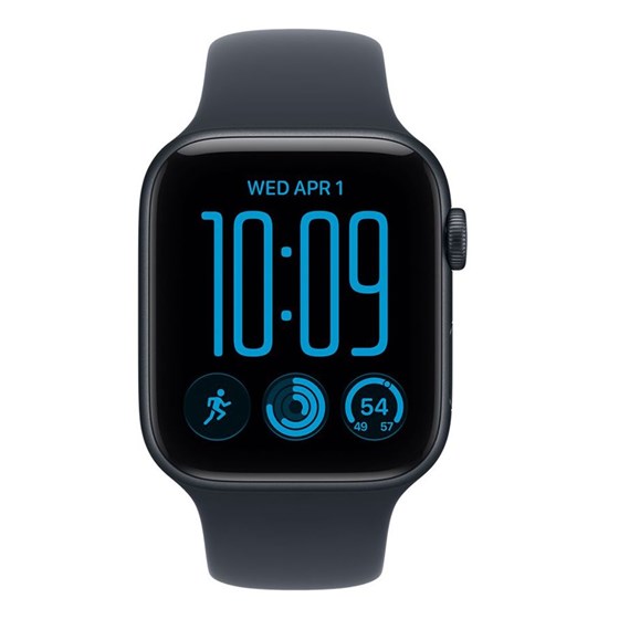 Apple Watch SE3 v2 Cellular 44mm Midnight Aluminium Case with Navy Blue Sport Band - M/L