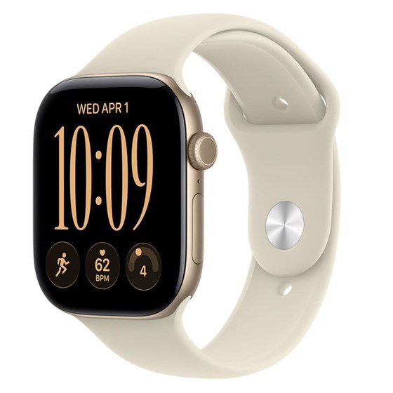 Apple Watch S12 GPS 46mm Light Gold Aluminium Case with Sand Sport Band - S/M