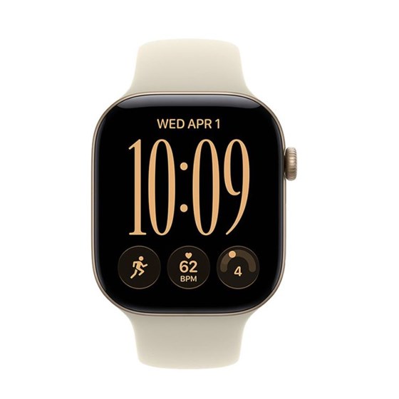 Apple Watch S12 Cellular 42mm Light Gold Aluminium Case with Sand Sport Band - S/M