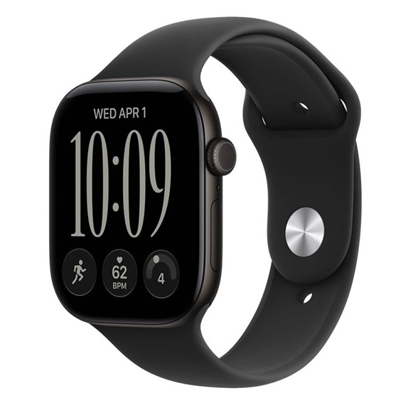 Apple Watch S12 Cellular 46mm Black Aluminium Case with Black Sport Band - S/M