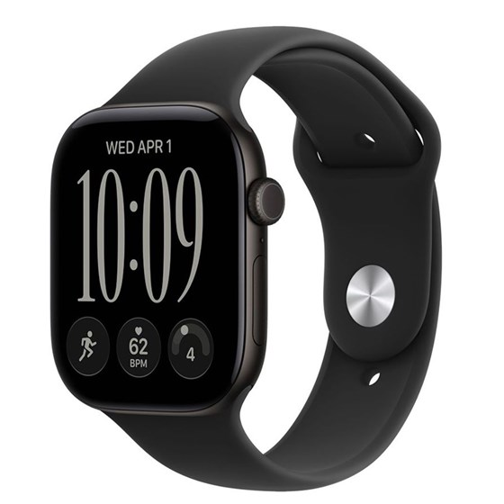 Apple Watch S12 Cellular 46mm Black Aluminium Case with Black Sport Band - M/L