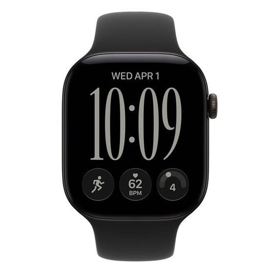 Apple Watch S12 Cellular 46mm Black Aluminium Case with Black Sport Band - M/L