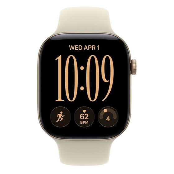 Apple Watch S12 Cellular 46mm Light Gold Aluminium Case with Sand Sport Band - S/M