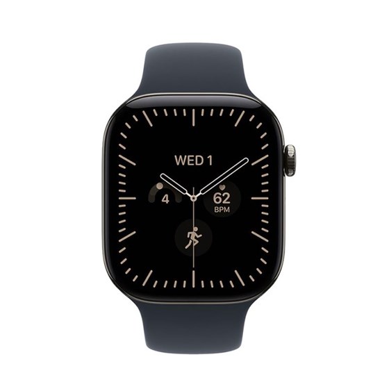 Apple Watch S12 Cellular 42mm Natural Titanium Case with Navy Blue Sport Band - S/M