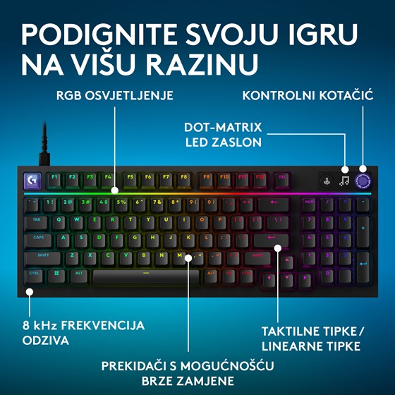 Tipkovnica Logitech G316 X 98 Crna