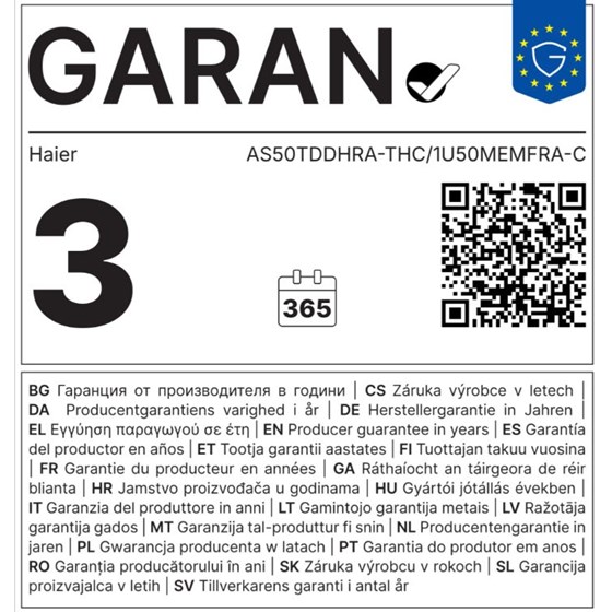 Haier Tundra Plus AS50TDDHRA-THC-5,0/5,2 KW-set