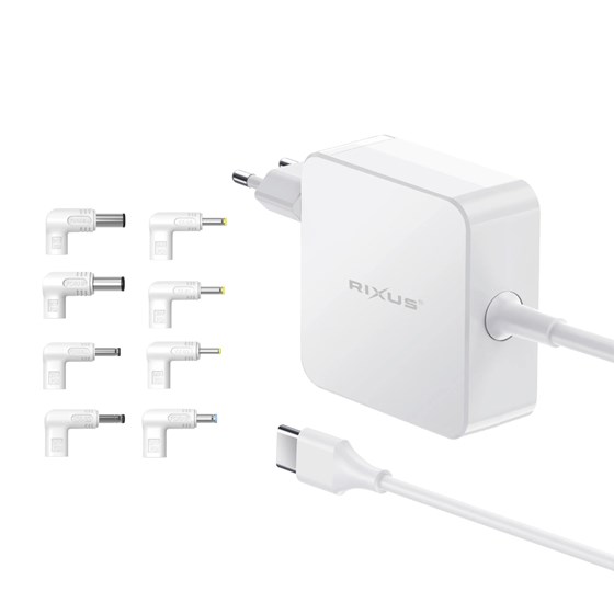 Univerzalni punjač za laptope USB C 100W Rixus RXLC93 sa 8 konektora (HP, DELL, Lenovo, Acer)