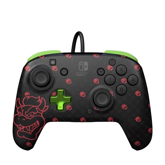 PDP SWITCH 2 & 1 REMATCH WIRED CONTROLLER - BOWSER GLOW IN THE DARK