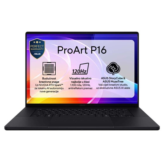 Asus ProART P16 OLED H7607BA-SE004X, 90NB16A1-M009A0, 16" UHD+ (3840 x 2400, WQUXGA) OLED 16:10 Touchscreen, NVIDIA RTX Spark N1X, 64GB RAM, 1TB SSD, W11P, nVidia Blackwell RTX GPU